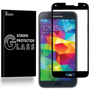 [2-PACK BISEN] FULL COVER Tempered Glass Screen Protector For Samsung Galaxy S5 - Picture 1 of 7