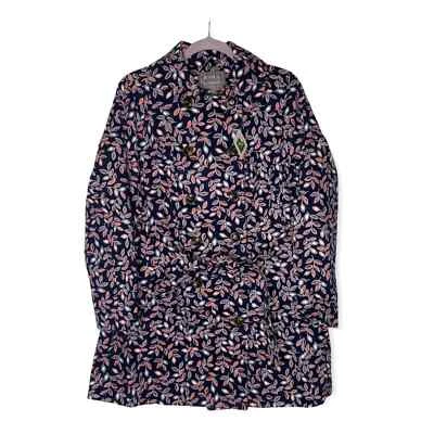 Jessica London 14w floral leaf double breasted belted trench coat - Image 1 of 4