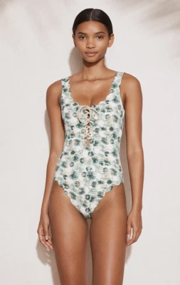 NWT MARYSIA SWIM PALM SPRINGS TIE MAILLOT ONE-PIECE SWIMSUIT Sea Urchin Green XS - Image 1 of 4