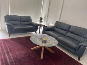 Freedom 3 Seater And 2 Seater Leather Sofa - Picture 1 of 4