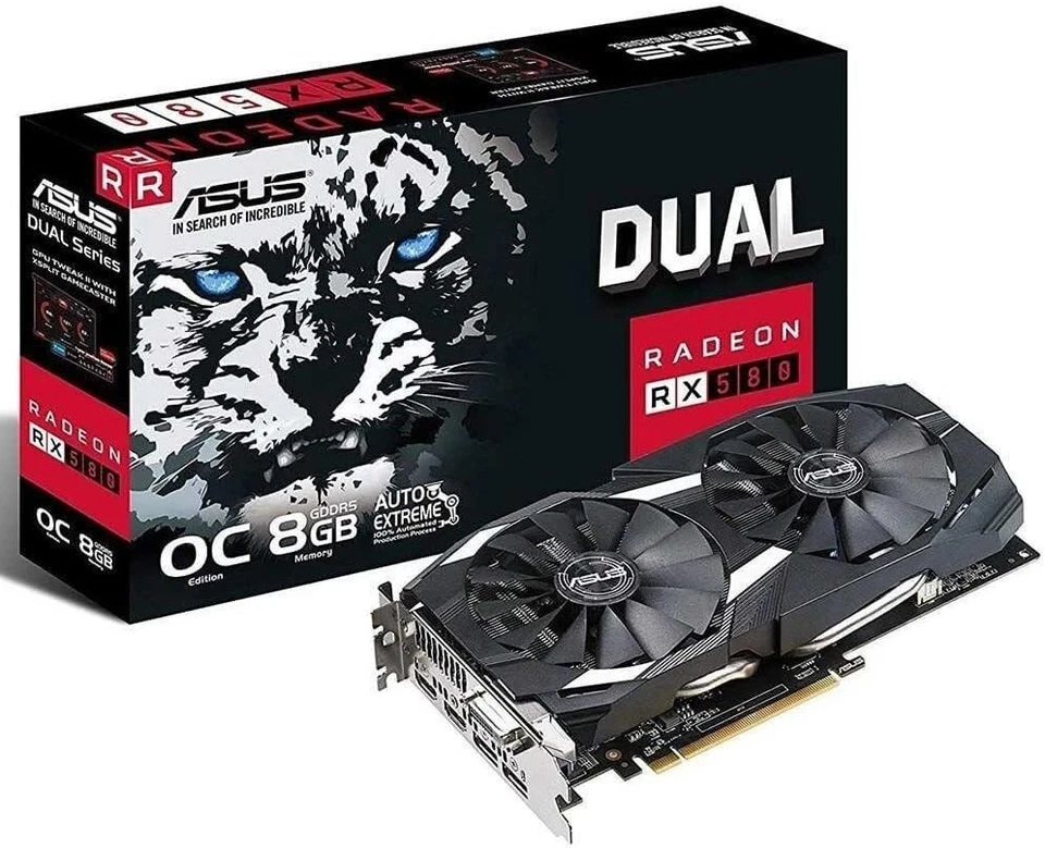 Powerful Graphics Card : ASUS AMD Radeon RX 580 8GB GDDR5 DUAL-RX580 - Image 1 of 1