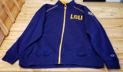 Abrigo/Chaqueta LSU TIGERS Champion Algodón Adulto Manga Larga Púrpura Cremallera.  Foto 1 de 3