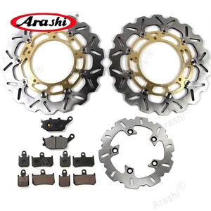 Fit Yamaha YZF R1 2007-2014 Front Rear Brake Disc Rotor & Organic Brake Pads - Picture 1 of 15