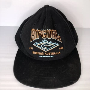 Vintage Rip Curl Snap Back Cap Black Hat Surf Wear - The Classics Yupoong Rare - Picture 1 of 8
