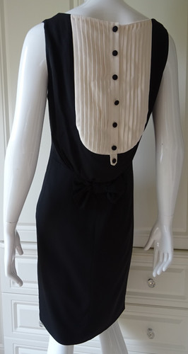 MOSCHINO CAMICIA ICONICA ECONOMICA E CHIC BAVAGLINO BOCCO SCHIENA ABITO SETA IT 40 UK 8