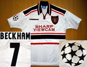 sale CHAMPIONS CL Manchester BECKHAM 1997 shirt M MEDIUM jersey camisa soccer 99