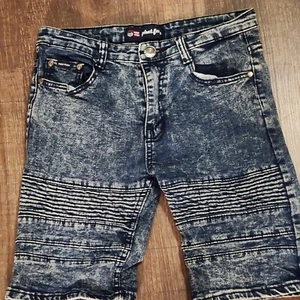 Phat Farm Shorts Boys 16 Stretch Blue Denim Medium Wash Stretch Vintage - Picture 1 of 8