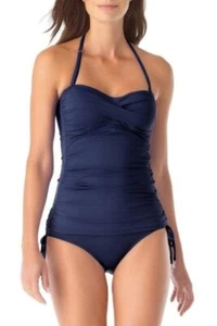 Anne Cole Front Twist Bandeaukini Badeoberteil Gr. XS S NEU dunkelblau Tankini - Bild 1 von 9