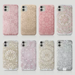 Tirita Phone Case for iPhone 16 15 14 13 11 12 7 SE X 6S XR Gold Mandala Pattern - Picture 1 of 18