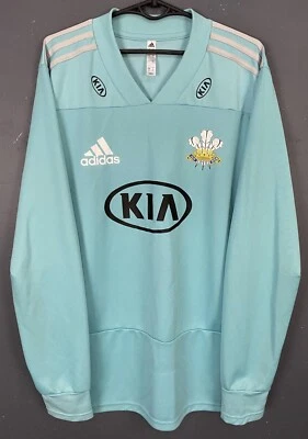 ADIDAS MEN'S SURREY 2018/2019 CRICKET SHIRT JERSEY TRIKOT MAILLOT SIZE L LARGE - Image 1 of 4