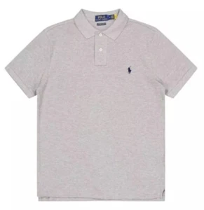 Polo Ralph Lauren Custom Fit Poloshirt Neu Grau Meliert In Herren Größe M BRANDNEU - Bild 1 von 5