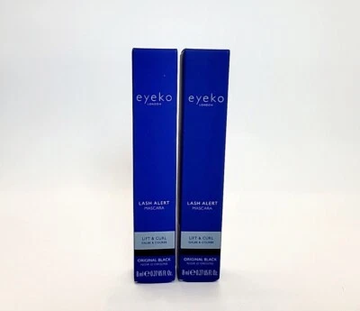 2x Máscara de pestañas EYEKO Lash Alert Lift Curl ORIGINAL NEGRA 0,27 fl. oz/ 8 ml cada uno Foto 1 de 4
