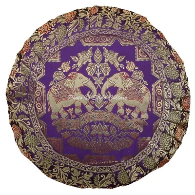 Brocade Jacquard Floor Pillows Cases Car Boho Art Room Decorative Cushion Cover - Image 1 of 4