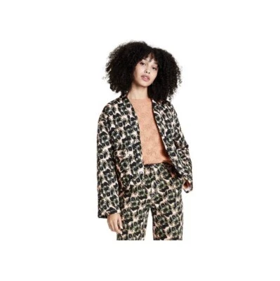 M Women's Cropped Quilted Jacket ~ Olive Crayon Leopard ~ Rachel Comey - Image 1 of 4