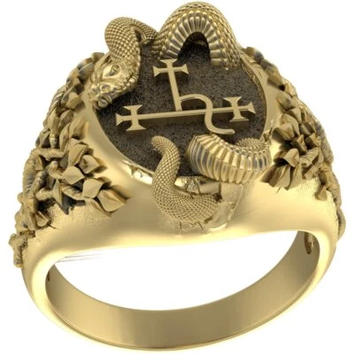 Sello Sello de Lilith Sello de Lucifer con Anillo de Serpiente Salomón Joyería de Latón Foto 1 de 4