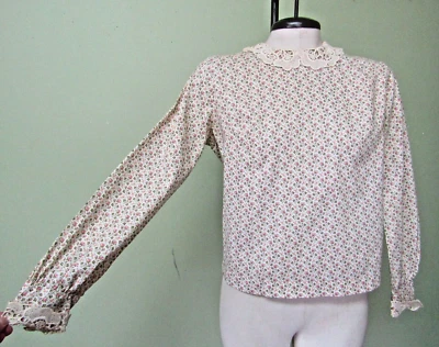 BLUSA MUJER CALICÓ ALGODÓN AÑOS 70 VINTAGE / TALLA 32 Foto 1 de 4