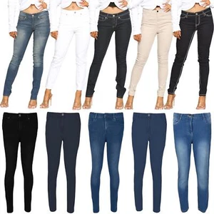 Pantalones de mezclilla para mujer pierna recta altura media elásticos calce ajustado ajustados 6-30 - Imagen 1 de 56