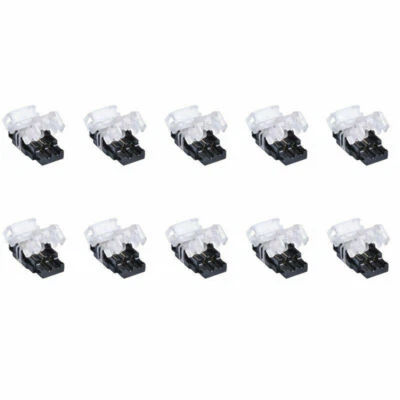 2Pin 4Pin 8/10mm Solderless Connector Clip for SMD 5050 3528 5630 2835 LED Strip - Image 1 of 4