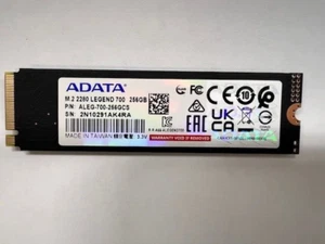 ADATA 256GB SSD M.2 2280 PCIe Gen3 x4 NVMe LEGEND 700 ALEG-700-256GCS - Picture 1 of 2