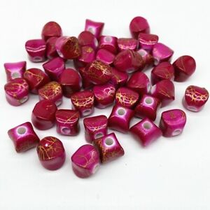 50/250pcs 9mm Drawing Color Acrylic Spacer Beads For Jewelry Making Handmade