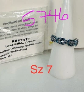 NIB Ring Bomb Party Sz7 RBP7473 Irresistible Dream Lt Sapphire Blue CZ Rhodium P - Picture 1 of 7