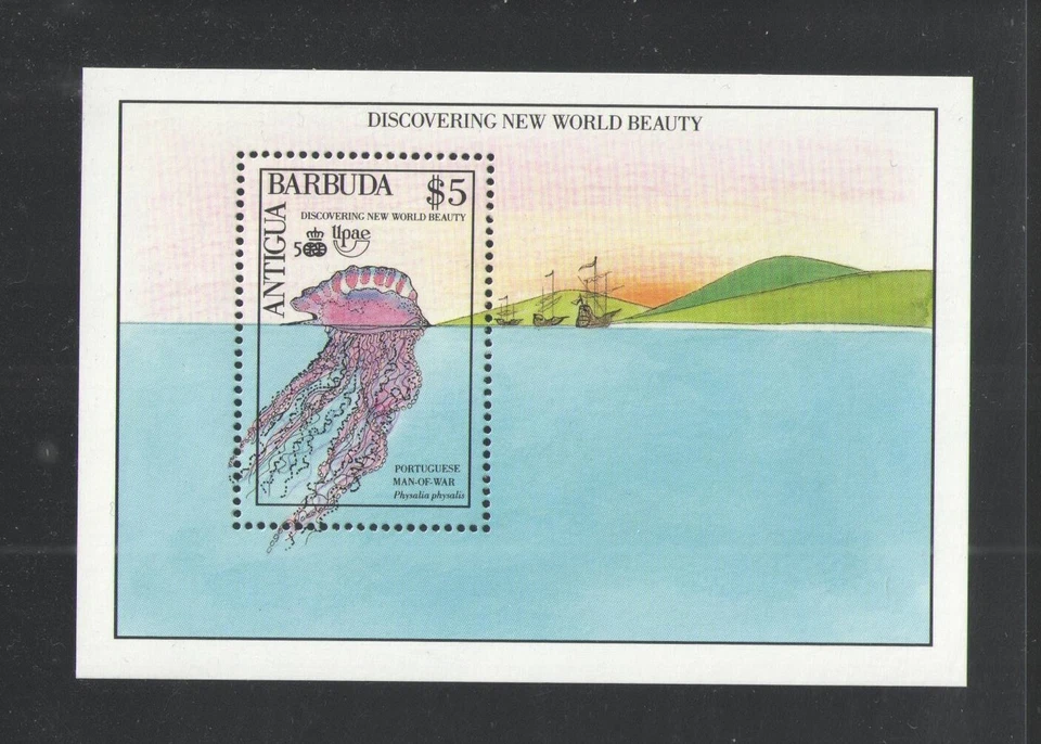 1990 ANTIGUA Scott # 1284 { JELLYFISH } SOUVENIR SHEET MNH - Image 1 of 1