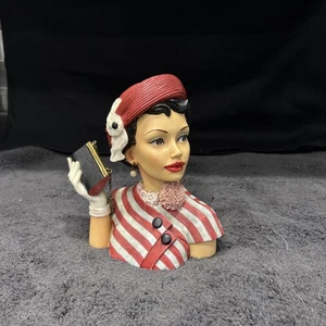 Cameo Girl Head Vase Martina 1952 "Martinee Idol" Pen Holder 6.5”T X 3”W X 5.5L - Picture 1 of 8