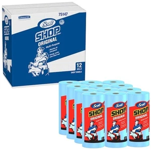Scott Shop Papierhandtuchrolle, 11 x 10,4 Zoll Blatt, 55 Blatt/Rolle blau, 12er Pack - Bild 1 von 7