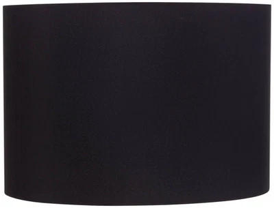 Black Medium Hardback Drum Lamp Shade 16" Wide x 11" High (Spider) Replacement - Image 1 of 4