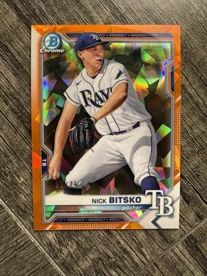 2021 Bowman Sapphire Edition Chrome Prospects Orange Refractor /75 Nick Bitsko - Image 1 of 2