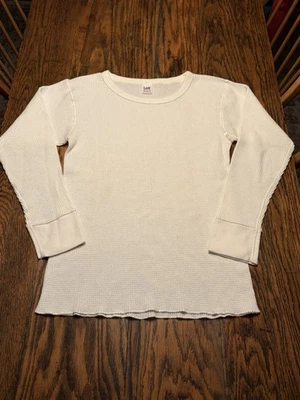 Vintage LEE Thermal Shirt White Waffle Knit Long Sleeve USA Made XL (46-48) 5050 - Image 1 of 4