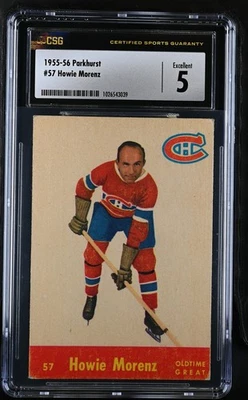Parkhurst #57 Howie Morenz Montreal Canadiens 1955-56 - CSG 5 Ex  Foto 1 de 2