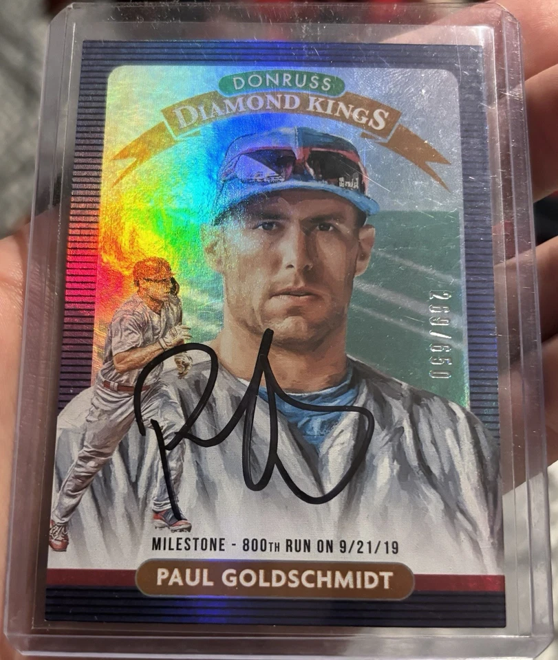 Paul Goldschmidt Autographed 2020 Donruss Diamond King #25  /650 Card  - Image 1 of 3