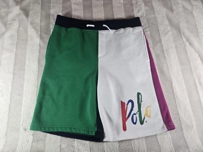 POLO Ralph Lauren Boys Classic Color Block Shorts Script Logo Large 14-16 NWOT - Image 1 of 4