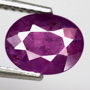 1.6Ct. Natural Gemstone Ruby Purplish Red Oval Normal Heated Tanzania Ravishing - Picture 1 of 7