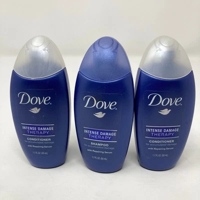 Шампунь и кондиционер Dove Damage Therapy Intensive Repair 1,7 унции Упаковка из 3 - Изображение 1 из 4