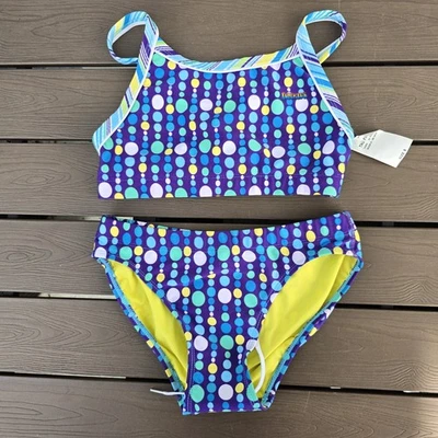 Nuevo bikini de entrenamiento a lunares morado de dos piezas TYR The Finals para mujer talla S Foto 1 de 3