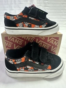 New Vans Old Skool V Toddler 'Glow Sk8 Monsters' Puffins Bill/True White - 4.5 T - Picture 1 of 14