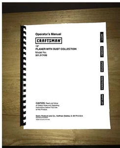 Craftsman 13" Planer Operators Manual No.351.217430 - Picture 1 of 1