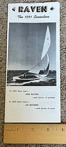 1951 51 RAVEN Sailboat Boat Dealer Sales Brochure w/ Testimonials - Picture 1 of 3