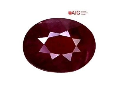 AIG certified 1.43 cts Red natural ruby oval cut loose gemstones - Image 1 of 4