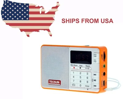 Tecsun Q3 (ORANGE) FM Radio MP3 player and Recorder *BL-5B battery included* - Image 1 of 4