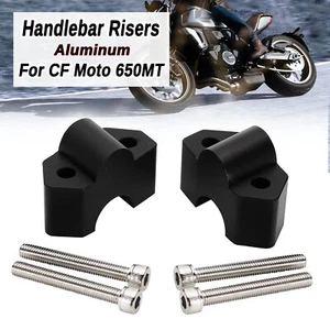 1 Paia Per CF Moto 650MT Alluminio Anteriore Manubrio Risers 30mm 2017-On Nero - Picture 1 of 11