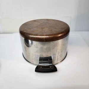 Vtg Pre '68 Revere Ware 6 Qt. Stock Pot Dome Lid Copper Clad Steel Double Ring - Picture 1 of 12