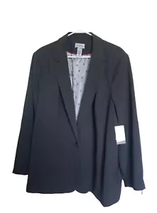 Catherines 3x Blazer Gray Long Sleeve One Button Lined Washable Plus Size New - Picture 1 of 3