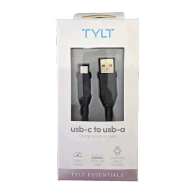 Cable de carga rápida Tylt USB-C a USB-A negro Foto 1 de 2