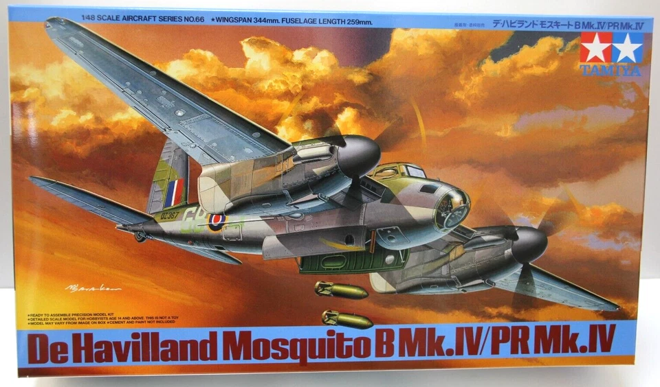 TAMIYA 1:48 SCALE AIRCRAFT SERIES NO66 KIT AEREO DE HAVILLAND MOSQUITO ART 61066 - Immagine 1 di 1