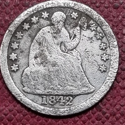 1842 Seated Liberty Half Dime 5c Circulated Details #77415 - Image 1 of 2