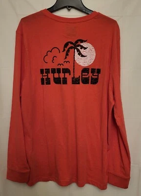 Camisa Hurley Henley Para Hombres Talla XL Roja Manga Larga Algodón Top Surf Playa Icana Nueva con Etiquetas Foto 1 de 4