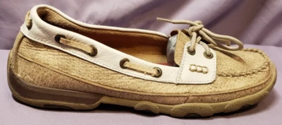 Twisted X Women’s Driving Moc Sz 8.5M Dusty Tan/White WDM0009 Leather Foto 1 de 4
